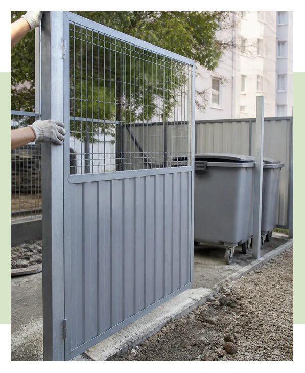 Монтаж ограждений для контейнерных площадок в Ломоносове